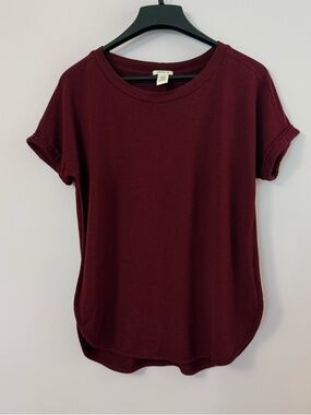 Matty M Burgundy Short Sleeve Crew Tee